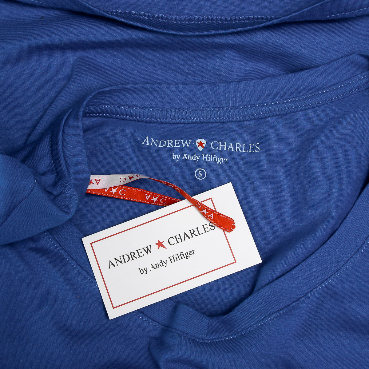 Andrew Charles T-shirt da donna a maniche corte con scollo a V blu TAPIWA