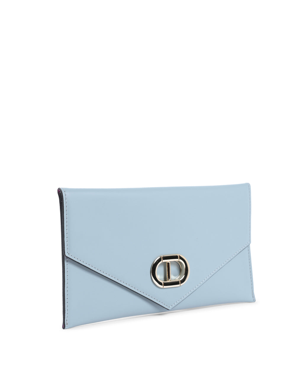 Pochette in pelle a busta - Azzurro