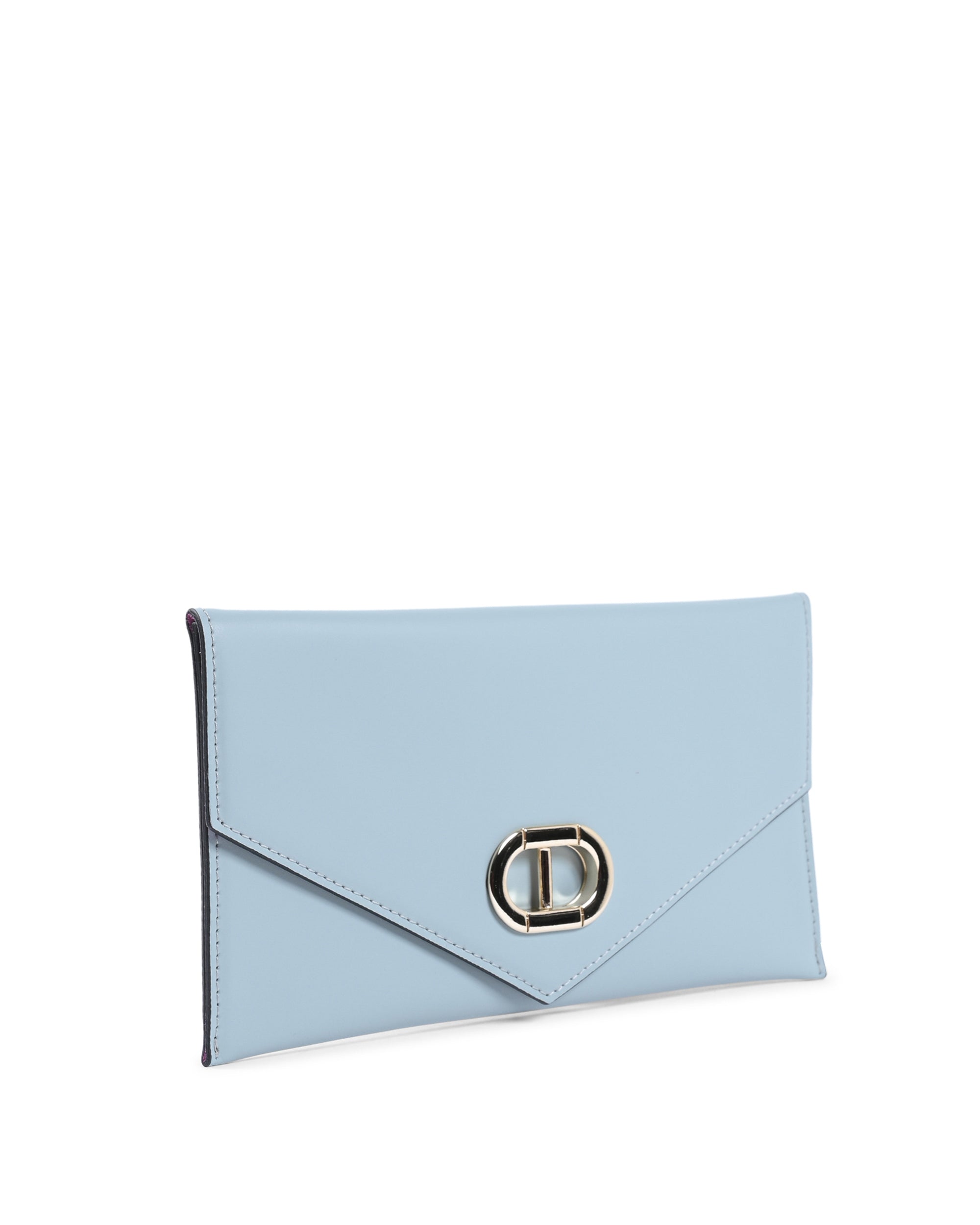 Pochette in pelle a busta - Azzurro