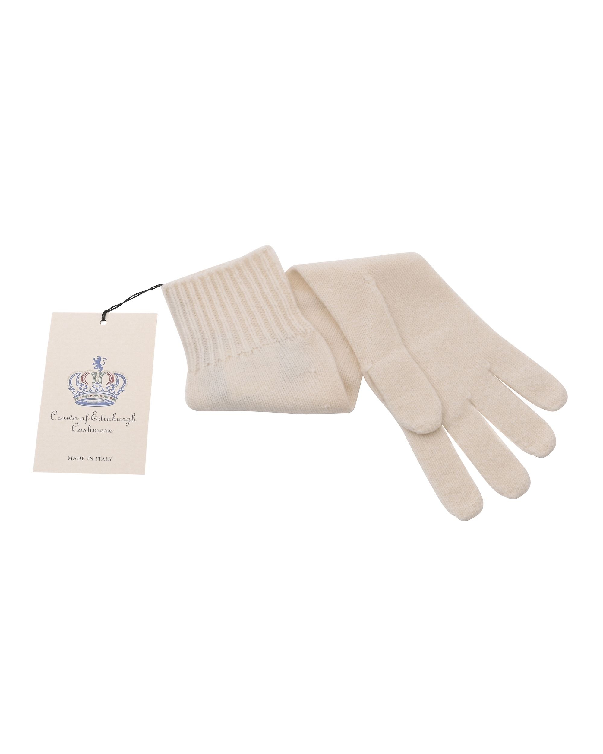 Guanti lunghi da donna in cashmere Crown of Edinburgh COE 002 BEIGE