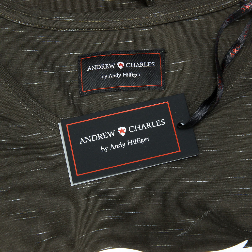 Andrew Charles Maglietta da uomo a maniche corte con scollo a V, verde scuro AARON