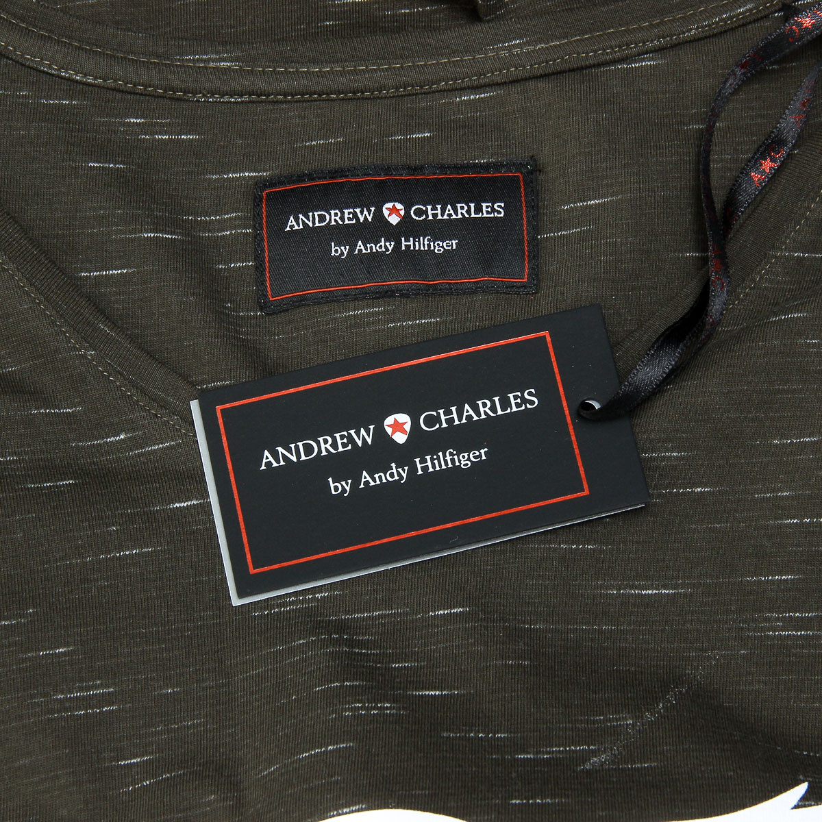 Andrew Charles Maglietta da uomo a maniche corte con scollo a V, verde scuro AARON
