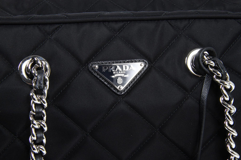 Borsa Prada trapuntata BL0774 Nero Tessuto Impuntu