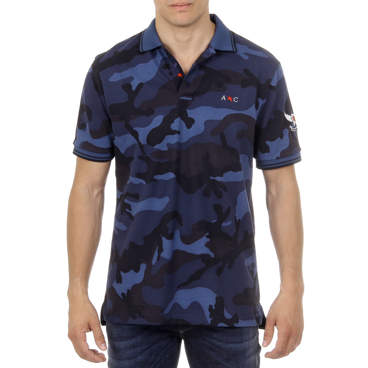 Andrew Charles Polo da uomo a maniche corte multicolore STEVE