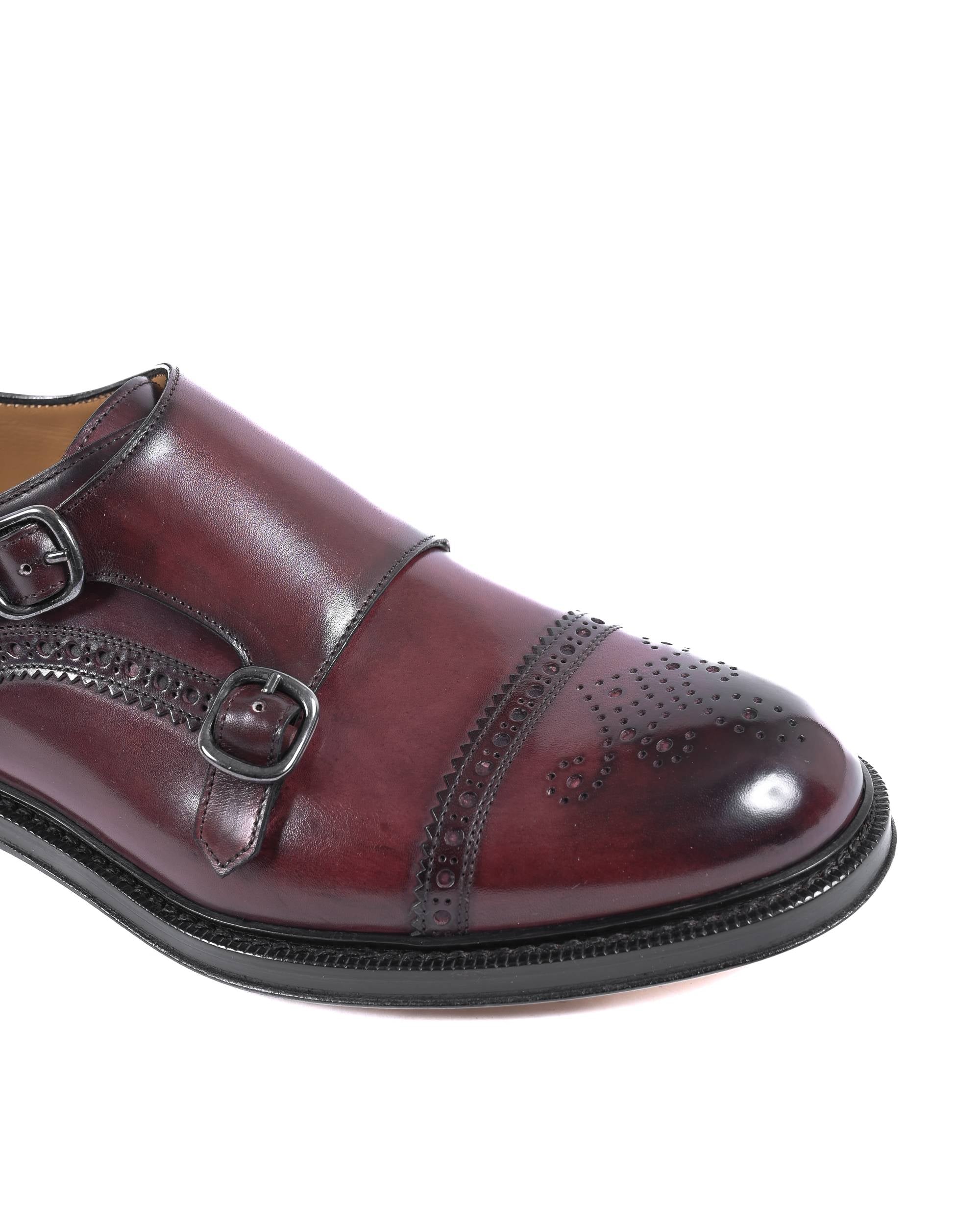 Scarpe da uomo Dee Ocleppo Monk Strap F3745 VIT BORDEAUX LUC NICOL