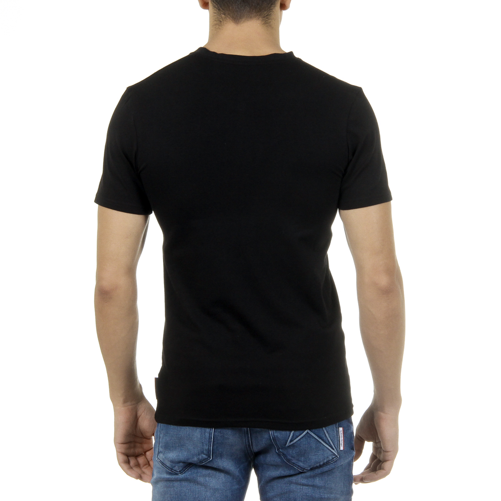 Andrew Charles Maglietta da uomo a maniche corte con scollo a V, nera KENAN