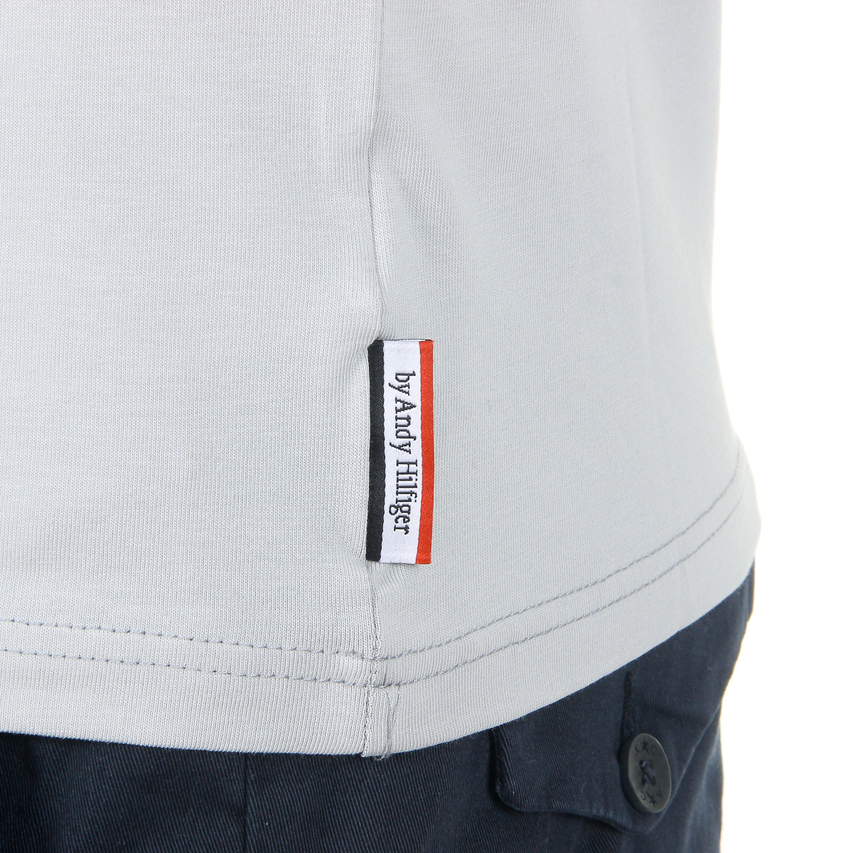 Andrew Charles T-shirt da uomo a maniche corte con scollo rotondo grigio chiaro KEITA