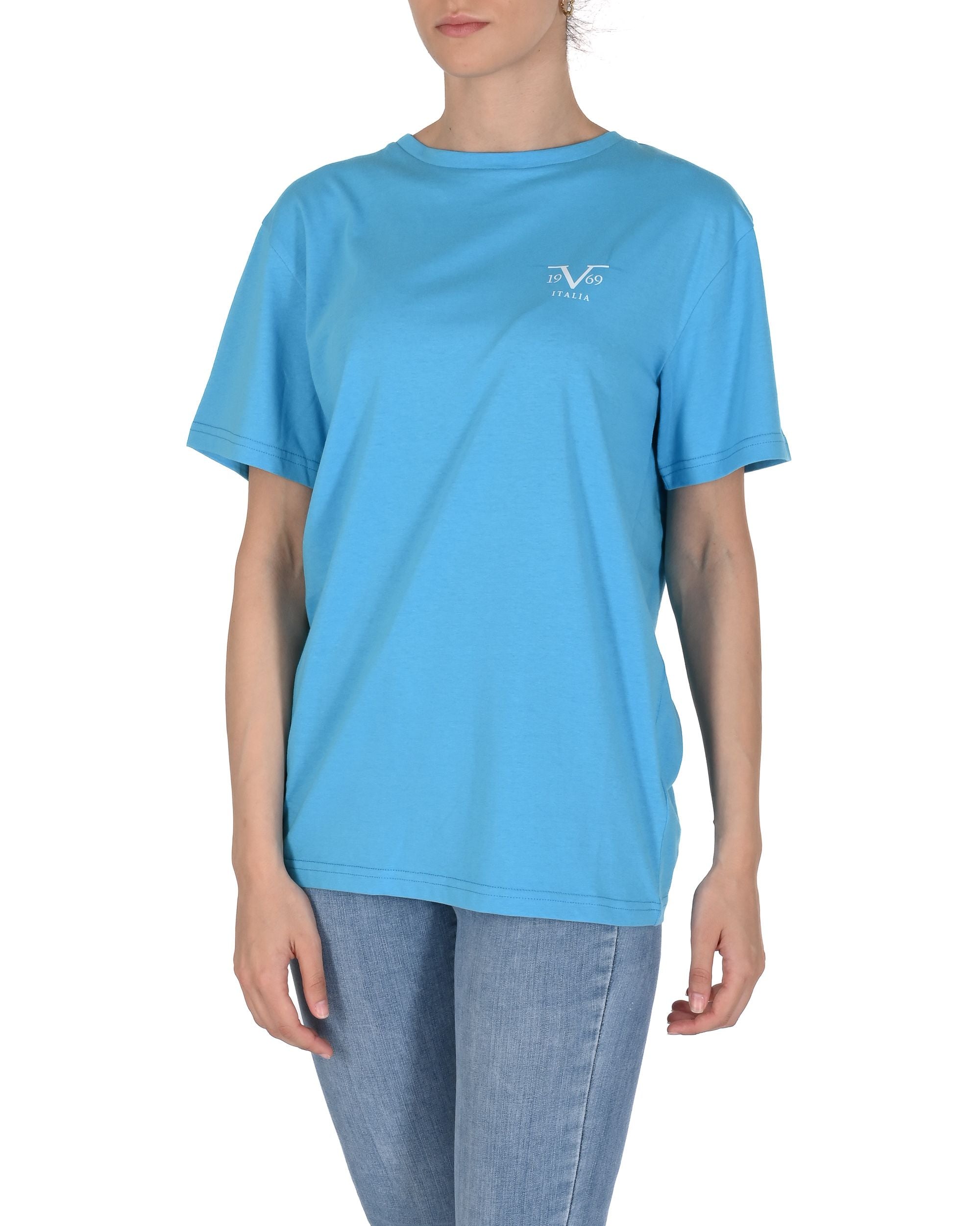 19V69 Italia T-shirt basic da donna VSC1WTS01 AZZURRO