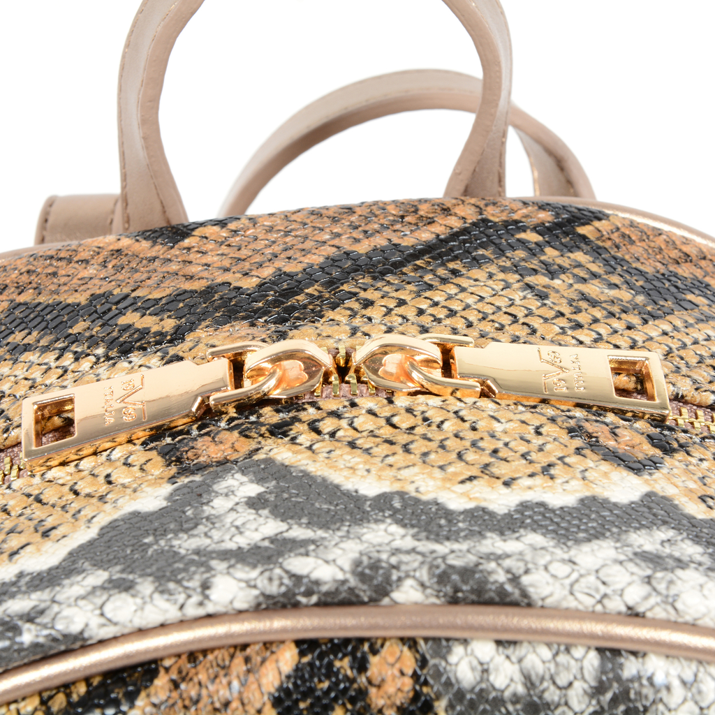 19V69 Italia Zaino Donna Multicolore 5012 PYTHON MARRONE ORO