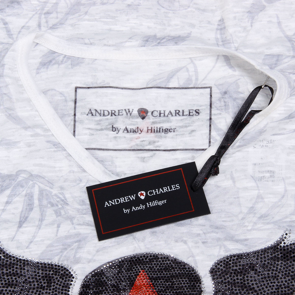 Andrew Charles T-shirt da uomo a maniche corte con scollo a V bianca ISAAC