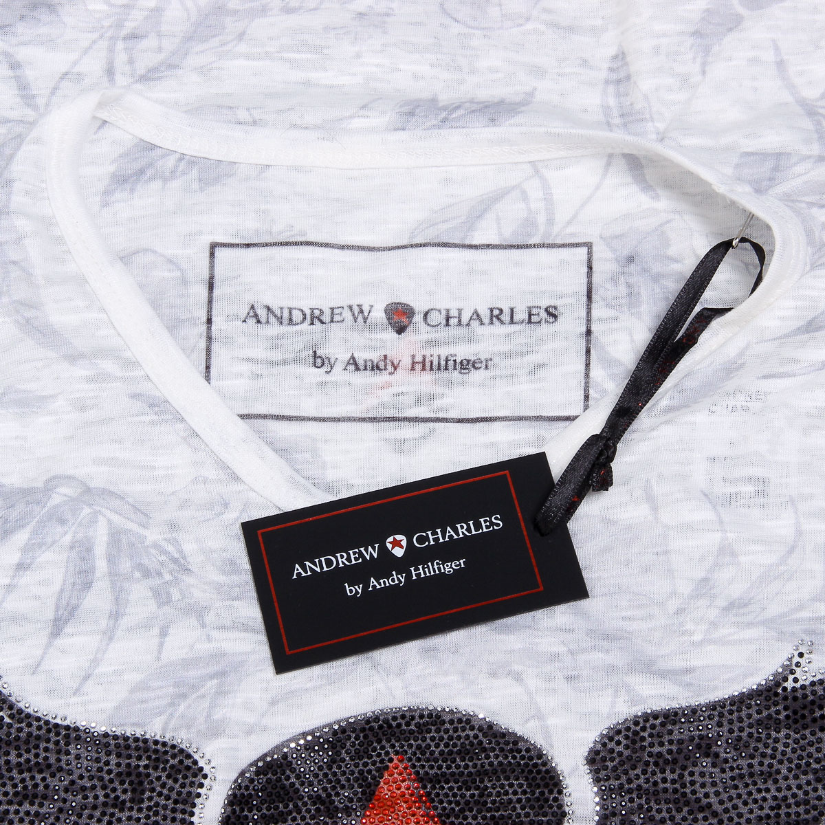 Andrew Charles T-shirt da uomo a maniche corte con scollo a V bianca ISAAC