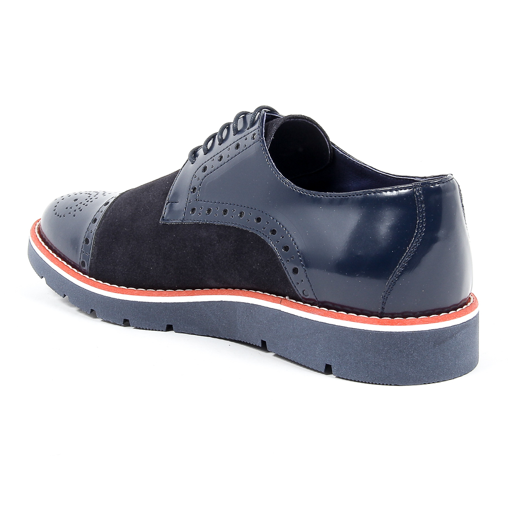 Scarpe Oxford brogue da uomo Andrew Charles 911 ABRASIVATO CAMOSCIO BLEU