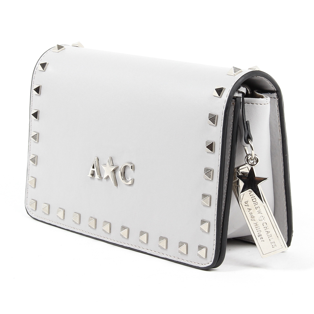 Borsa a mano da donna Andrew Charles grigio chiaro PAIGE