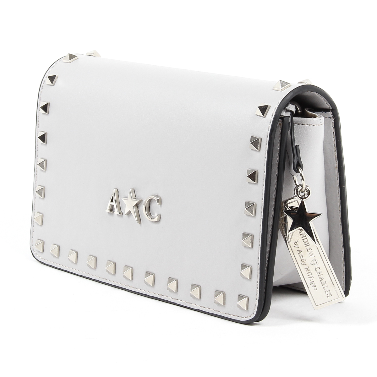 Borsa a mano da donna Andrew Charles grigio chiaro PAIGE
