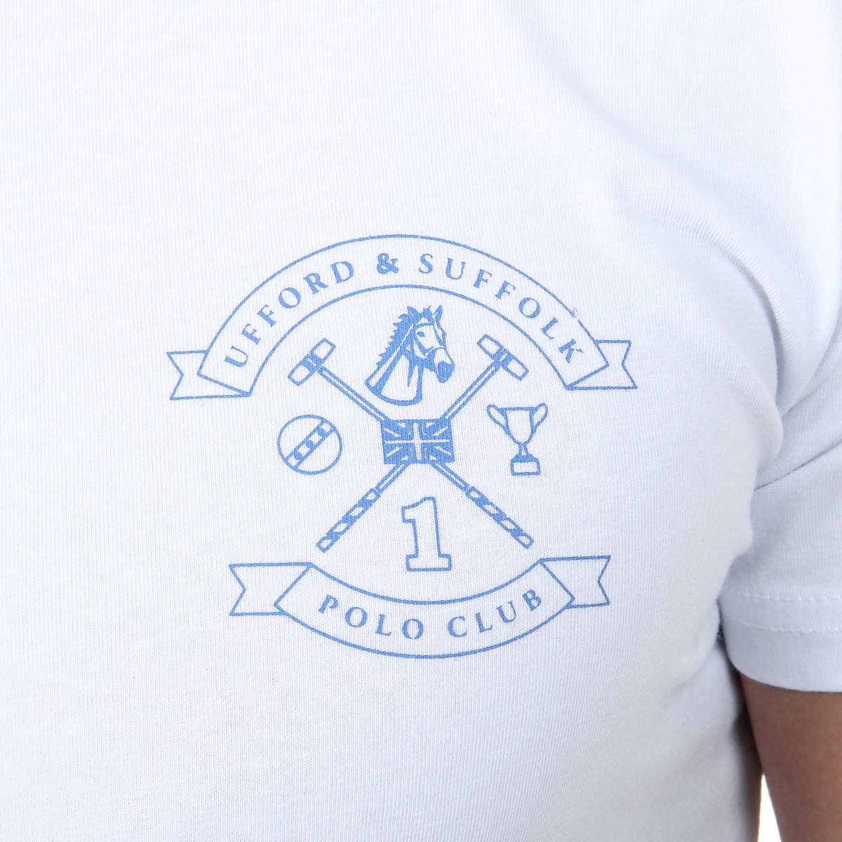 T-shirt da uomo Ufford & Suffolk Polo Club a maniche corte con scollo rotondo US028 BIANCO