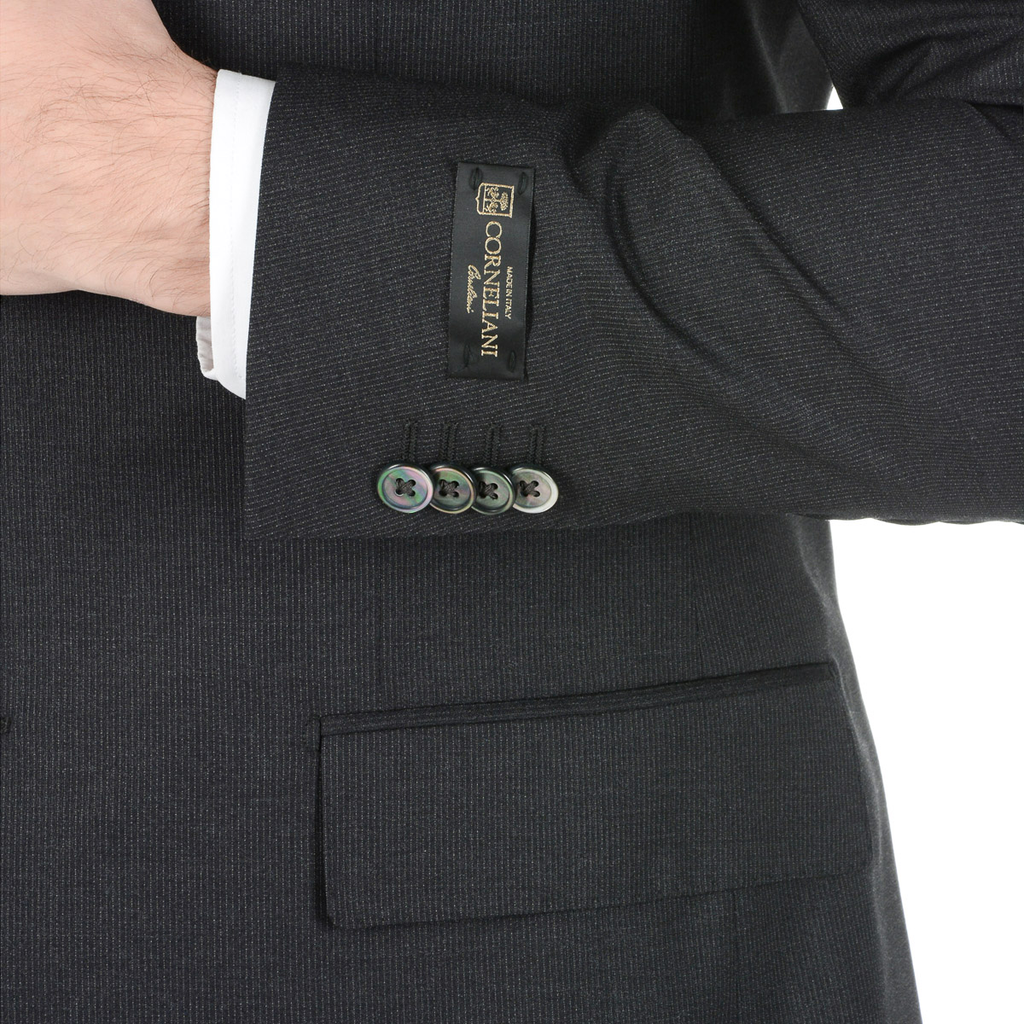 Corneliani Abito da uomo a maniche lunghe grigio scuro Super 130's