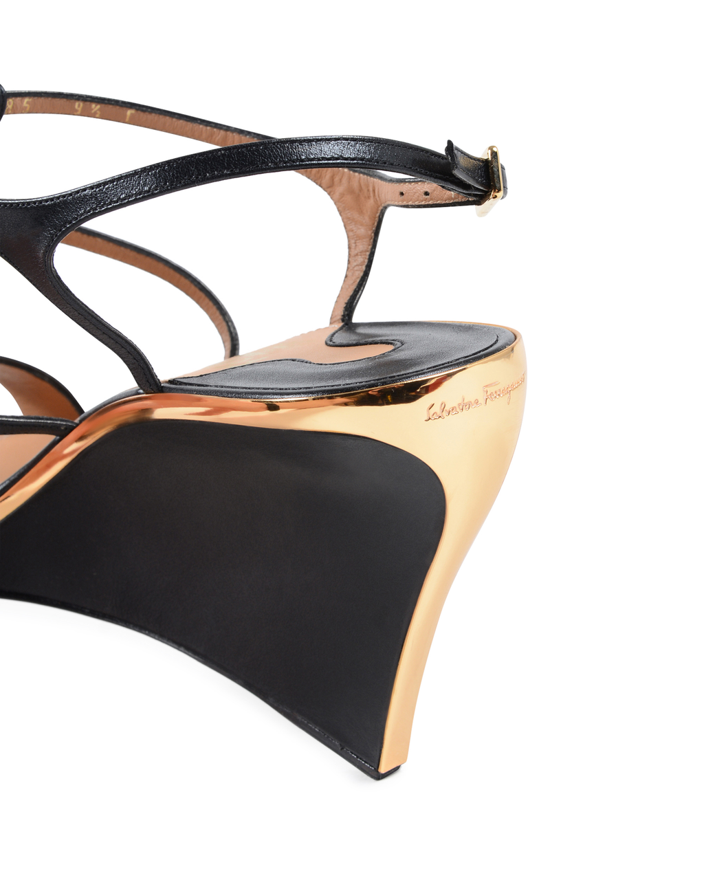 Sandalo con zeppa da donna Salvatore Ferragamo Nero PAKUNA