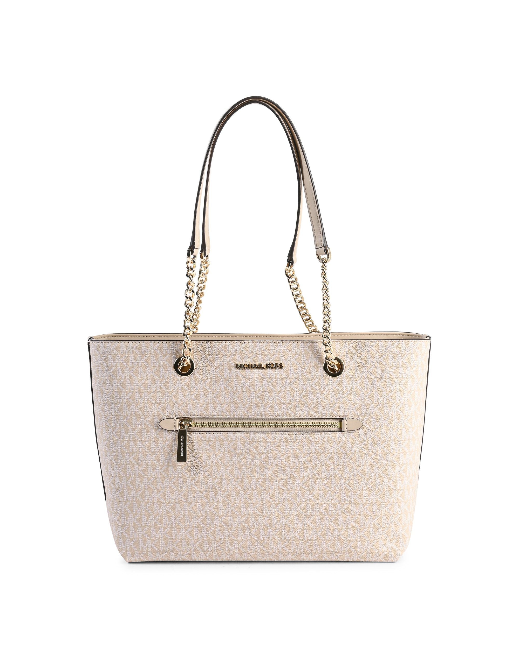 Borsa tote con catena e cerniera frontale di medie dimensioni Michael Kors 35R3GTTT2V BUFF
