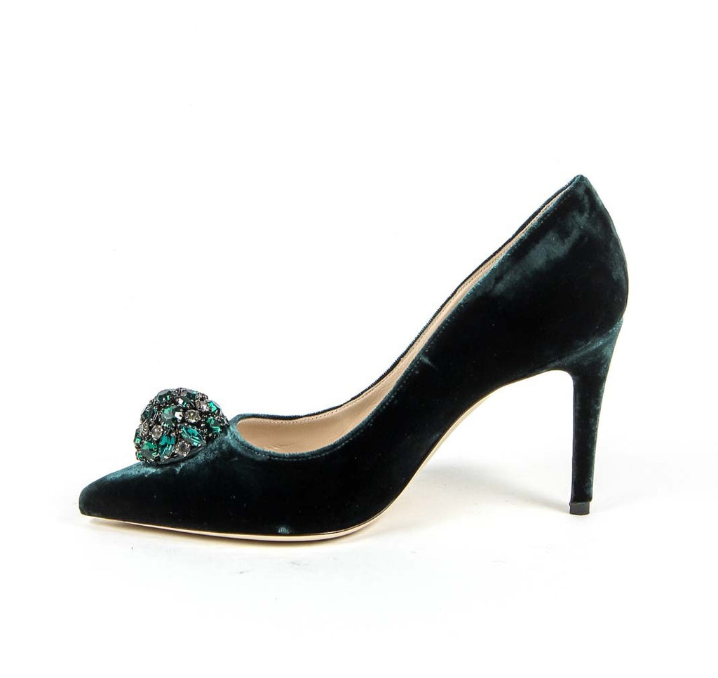 Décolleté da donna V 1969 Italia 3104104 VELLUTO VERDE