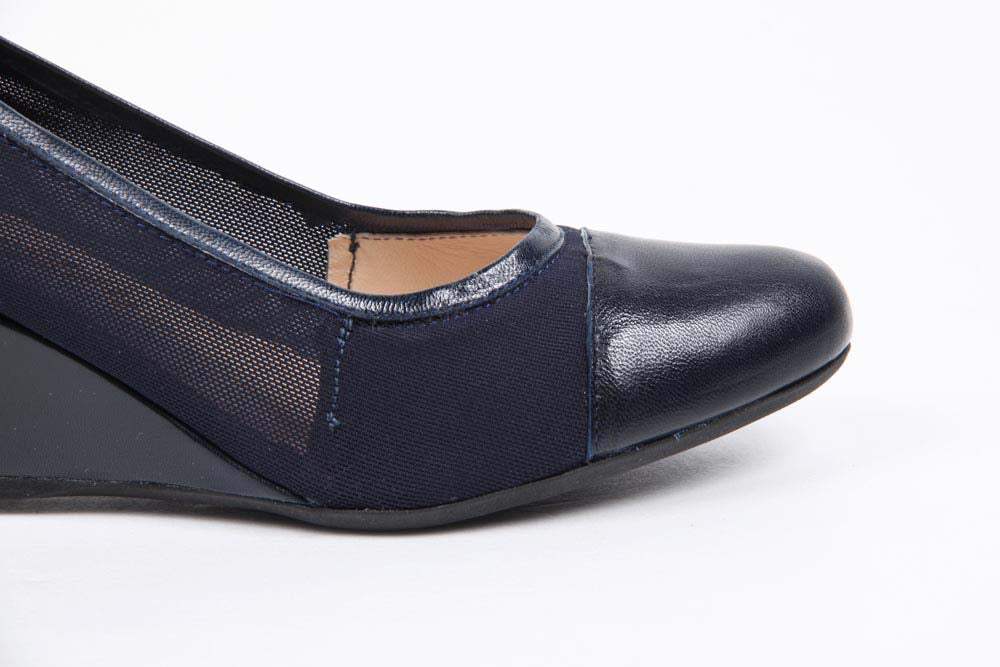 V 1969 Italia Womens Wedge Pump 4356 480 TES TES ELASTICO RETE BLU