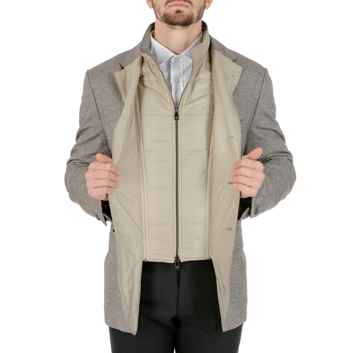 Corneliani Giacca Uomo Maniche Lunghe Grigio Chiaro