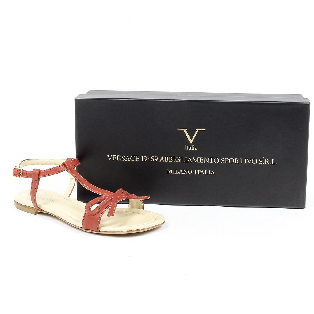 V 1969 Italia Sandalo piatto da donna rosso LISA