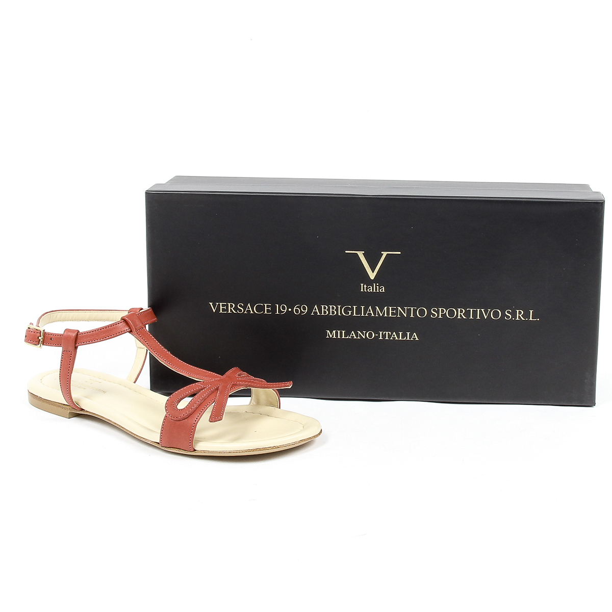 V 1969 Italia Sandalo piatto da donna rosso LISA