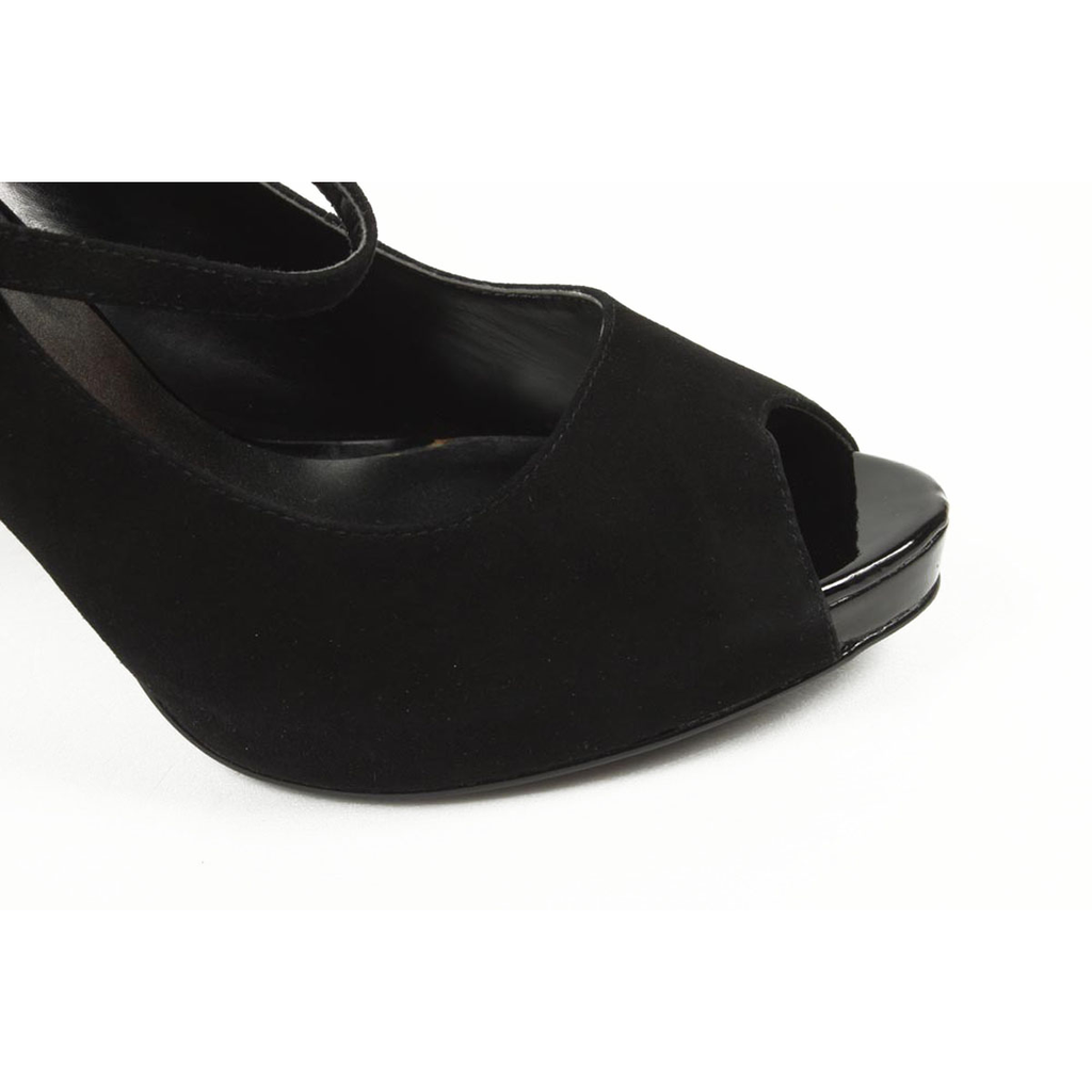 Nine West - Décolleté da donna con punta aperta, NWLUMINOUS BLACK BLK