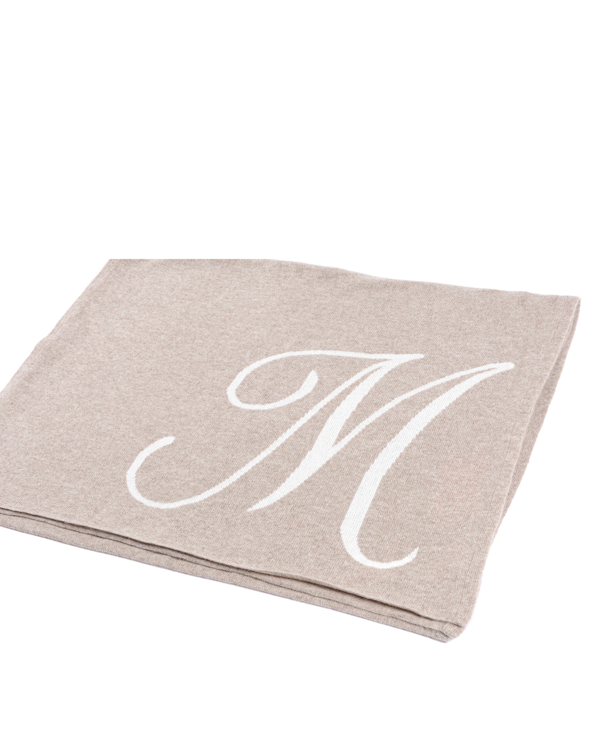 Sciarpa in cashmere con monogramma - Cammello