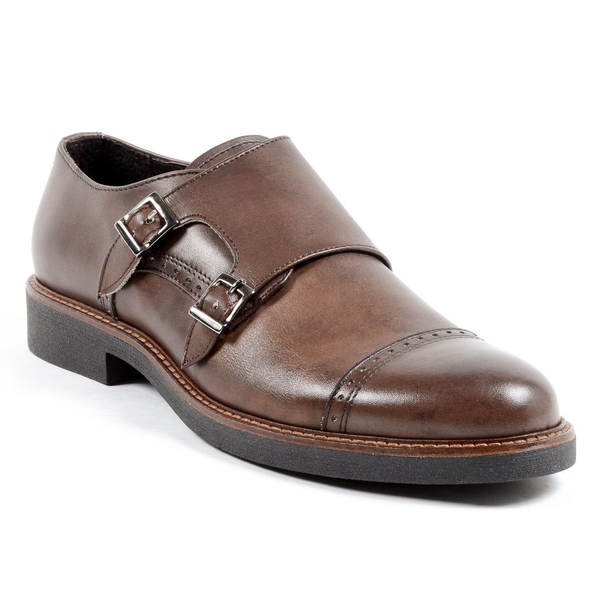 Andrew Charles Scarpe da uomo con cinturino Monk Marrone KURT