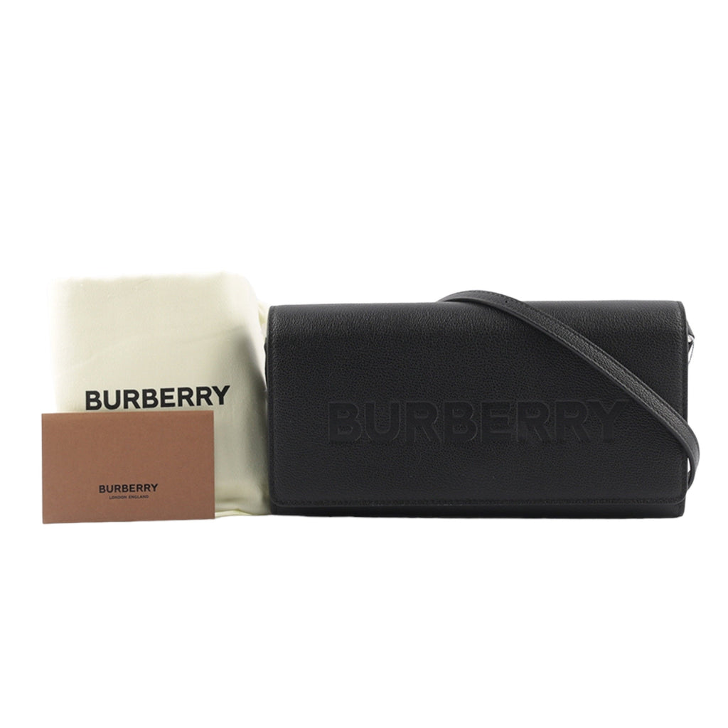 Borsa a tracolla in pelle Burberry Henley nera