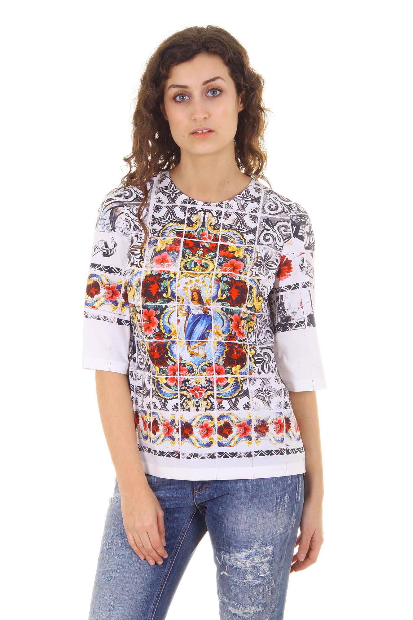 Dolce & Gabbana top da donna a manica corta F7Q09T FP5KC X0800