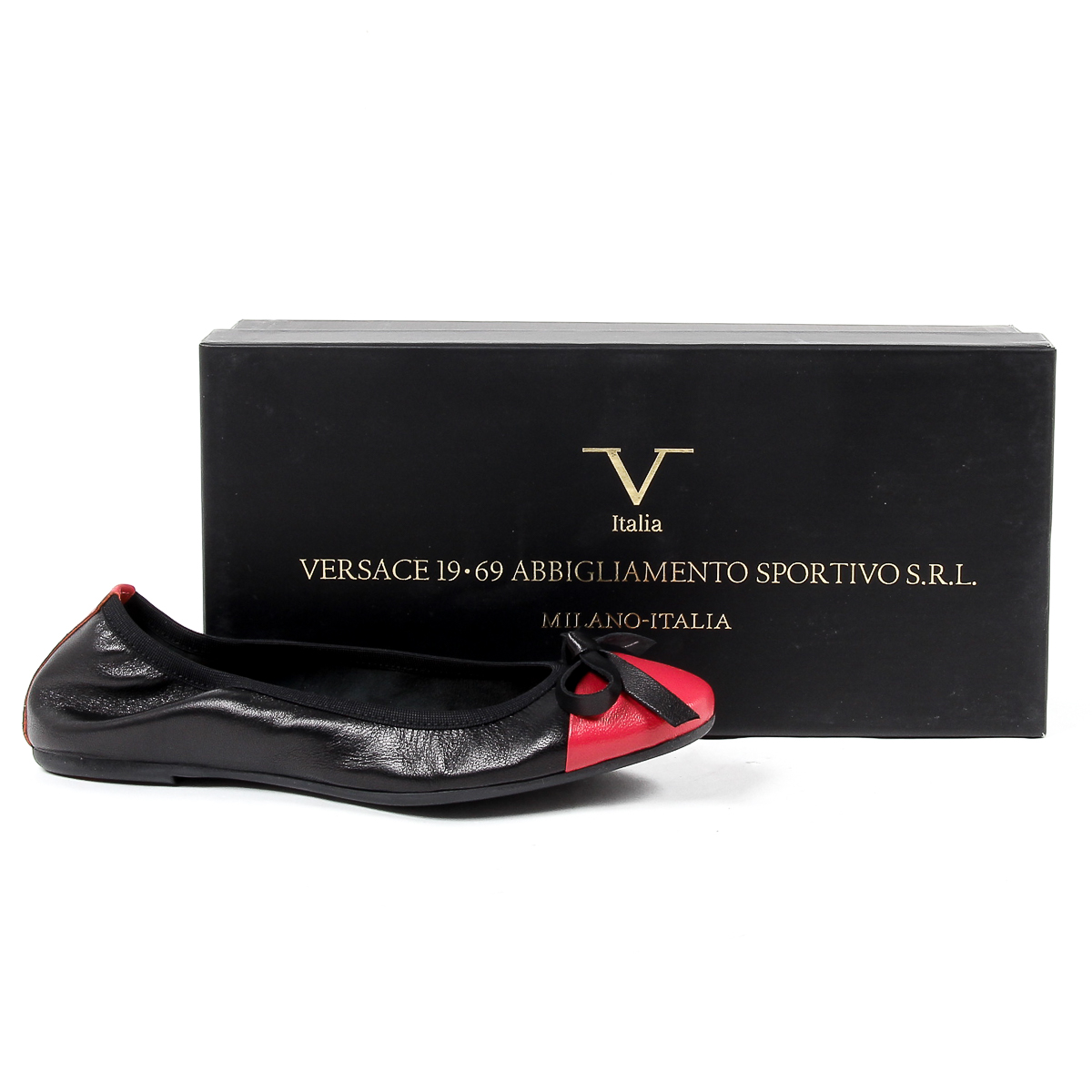 V 1969 Italia Womens Soft Ballerina Black PAMELA