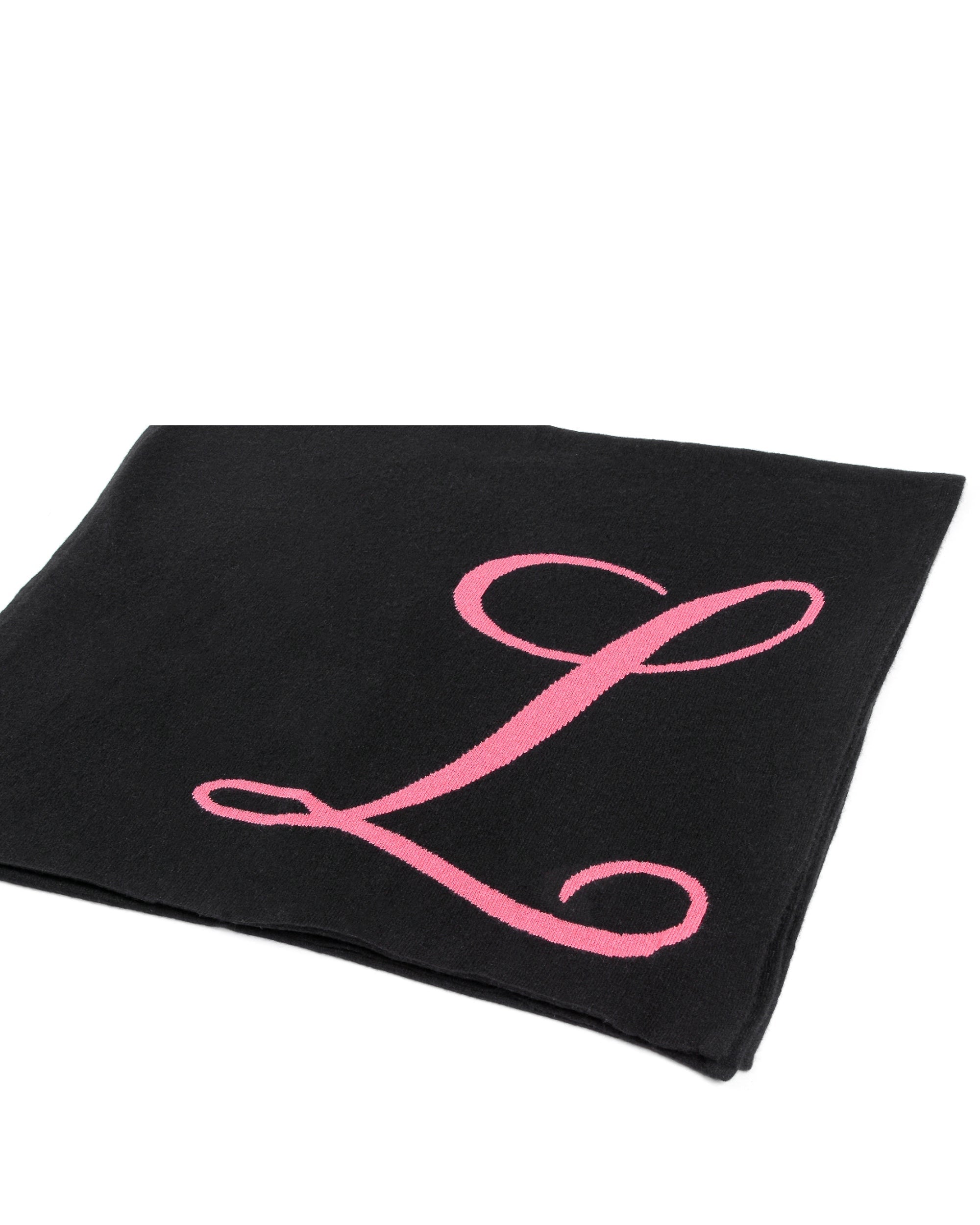 Sciarpa in cashmere con monogramma - Nero