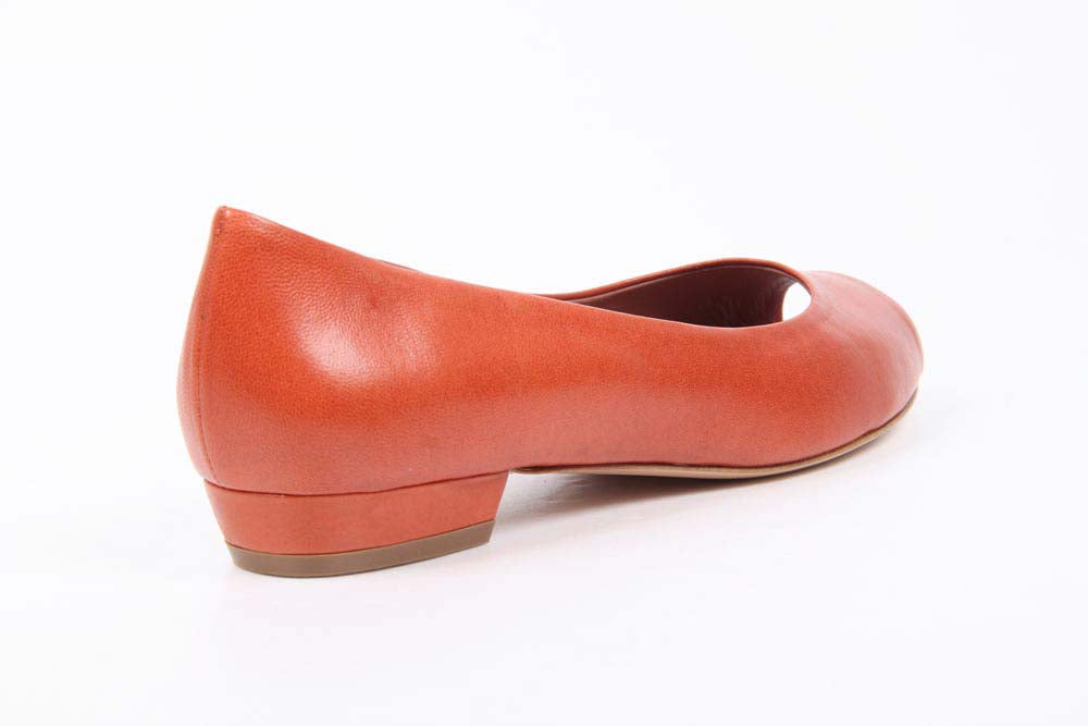 V 1969 Italia Ballerina da donna con tacco e punta aperta 5480-STEFY PE ELIOS15AR CAPRETTO ARANCIO