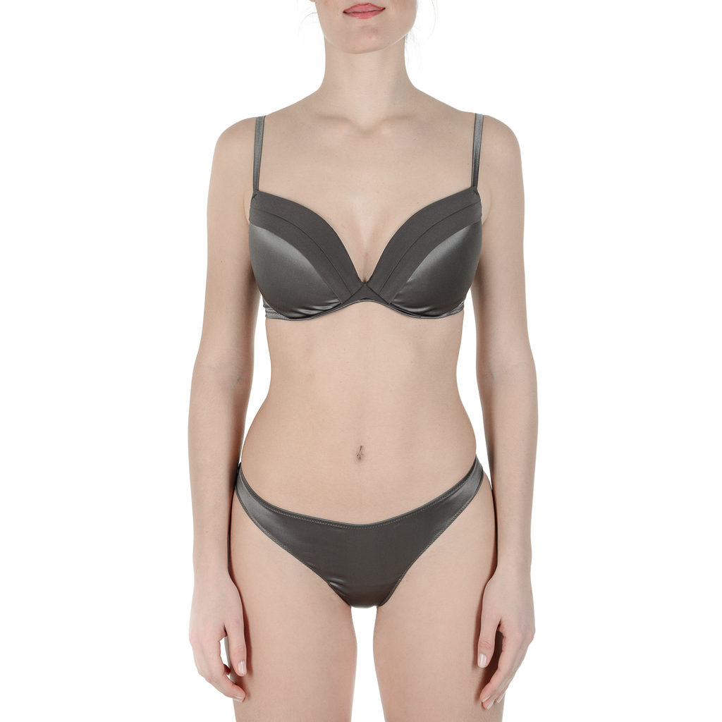 La Perla Top Donna Slip Grigio Scuro