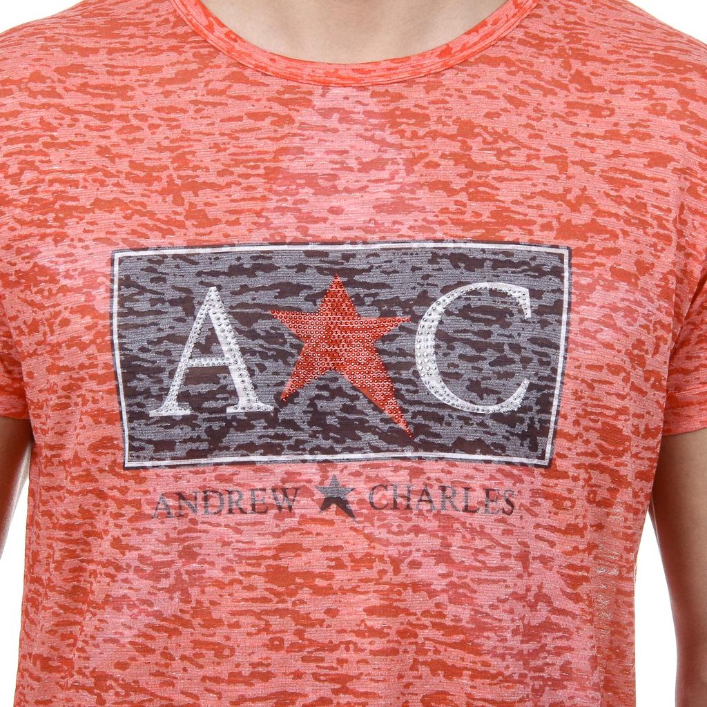 Andrew Charles T-shirt da uomo a maniche corte con scollo rotondo rossa LEVI