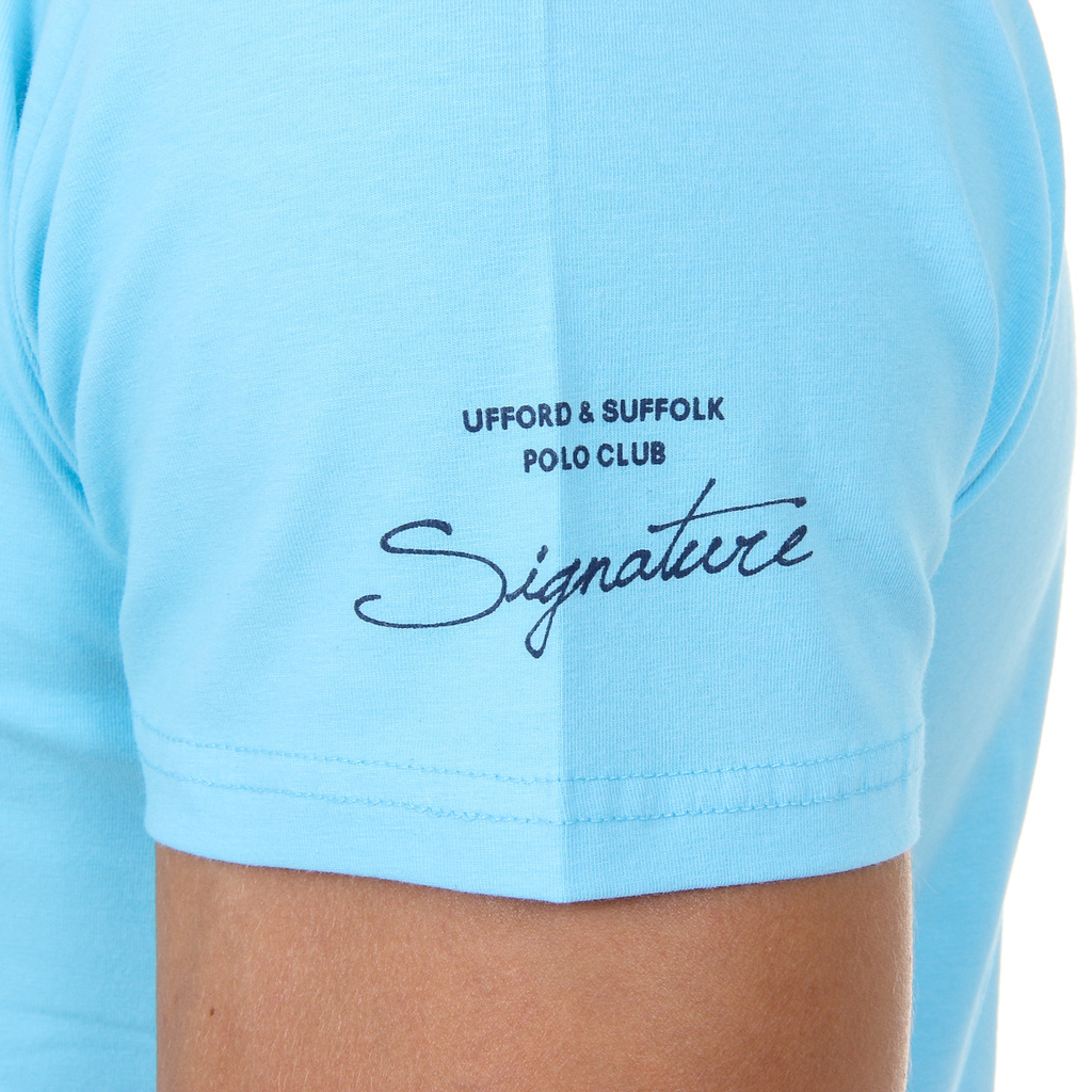 T-shirt da uomo Ufford & Suffolk Polo Club a maniche corte con scollo rotondo US028 BLU