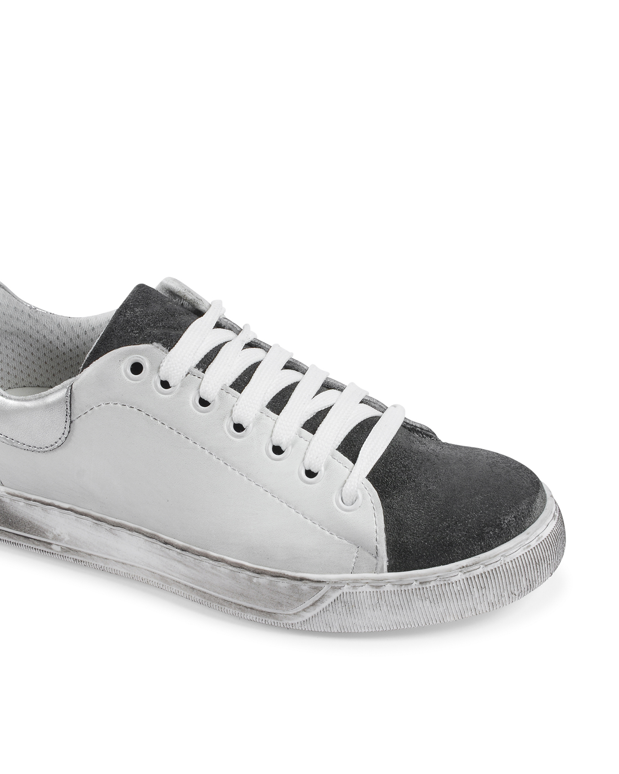 Sneaker Donna 19V69 Italia Bianco Grigio 718-S PELLE BIANCO CAM GRIGIO