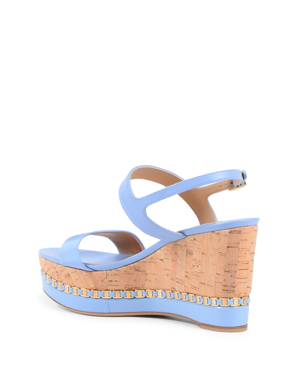Sandalo con zeppa da donna Salvatore Ferragamo Azzurro MOLLIE