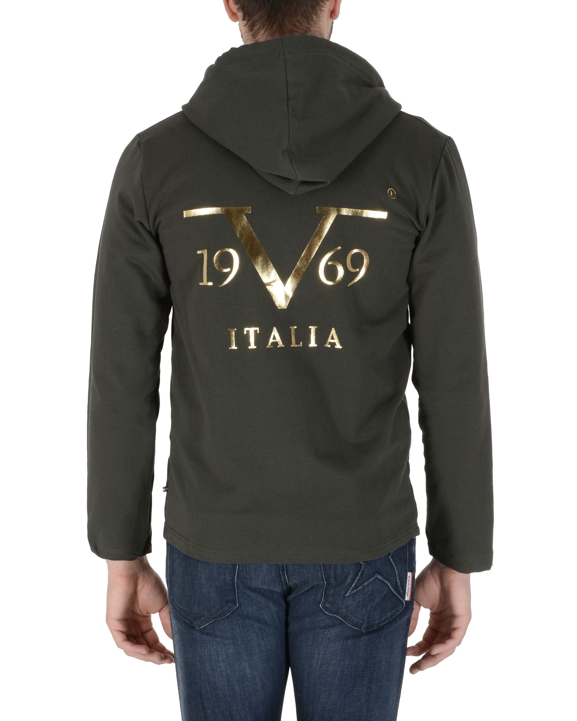 19V69 Italia Felpa con cappuccio da uomo verde scuro THOMAS VERDE SCURO