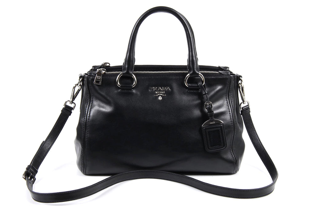 Borsa shopping tote Prada BN2866 Nero Soft Calf