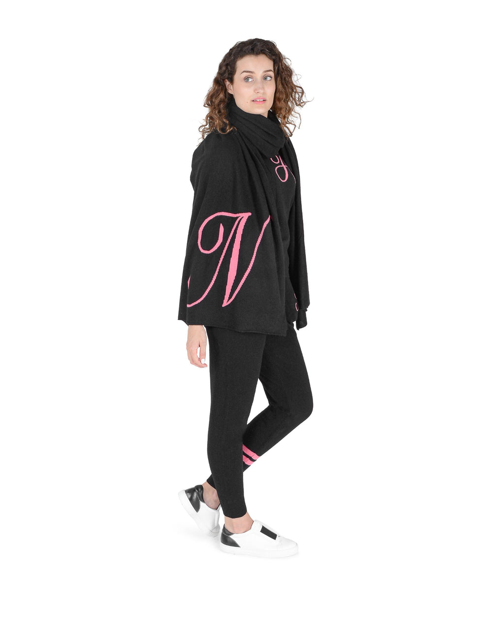 Sciarpa monogrammata Dee Ocleppo DEAN VILLAGE BLACK N