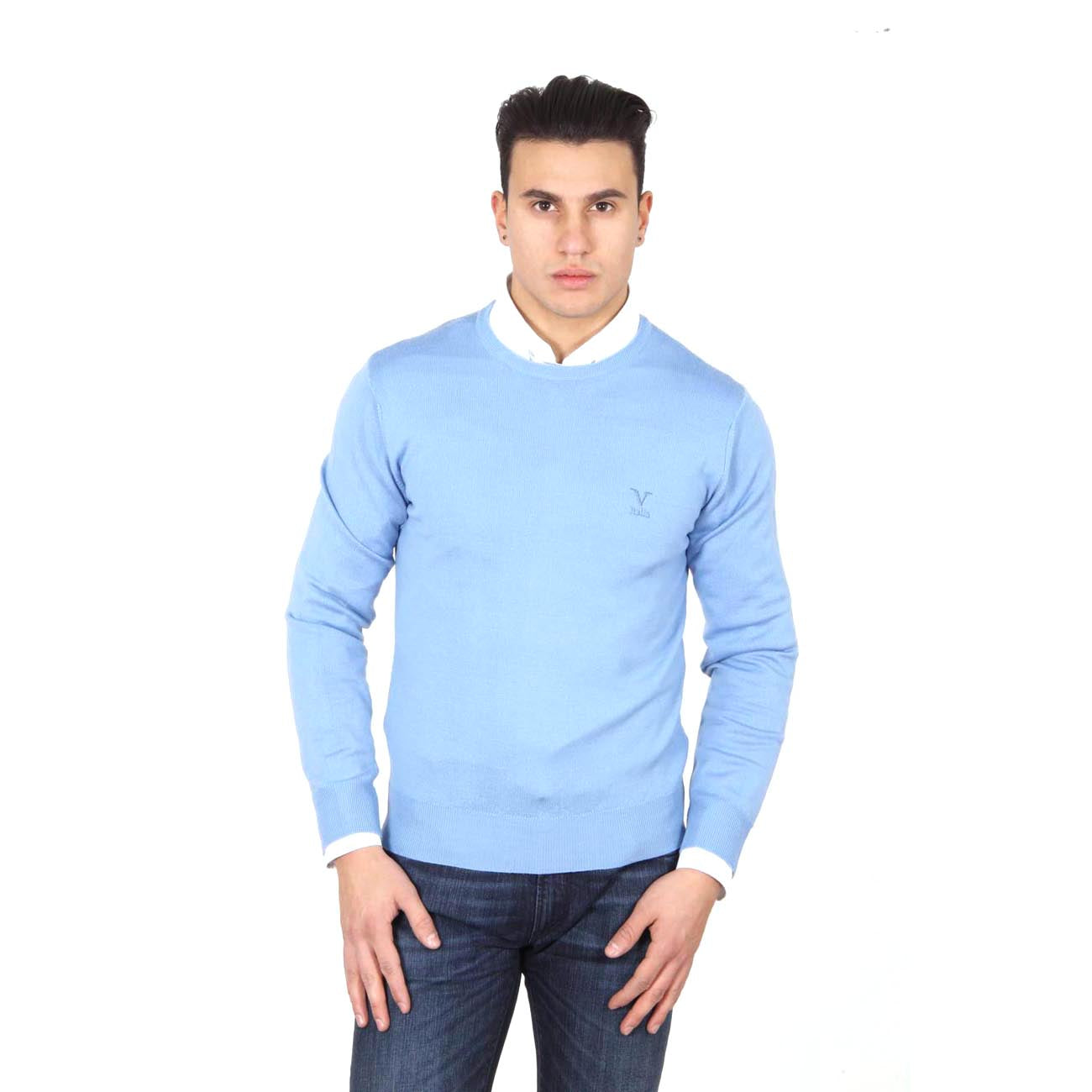 Maglione uomo girocollo V 1969 Italia 9800 GIROCOLLO AZZURRO