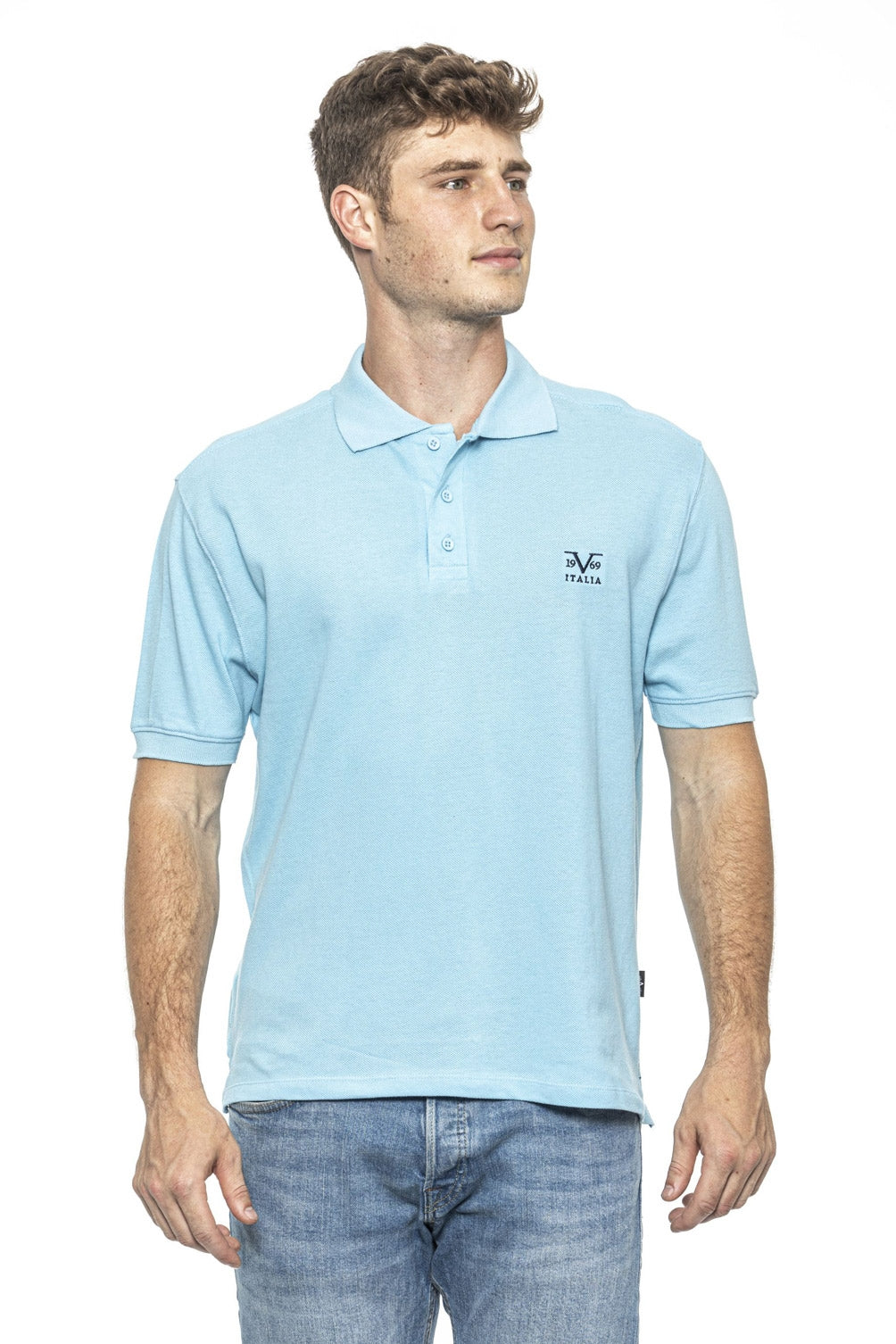 Polo Uomo 19V69 Italia Blu RICAMO AZZURRO