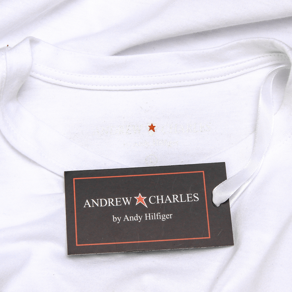 Andrew Charles T-shirt da uomo a maniche corte con scollo rotondo, bianca KEITA