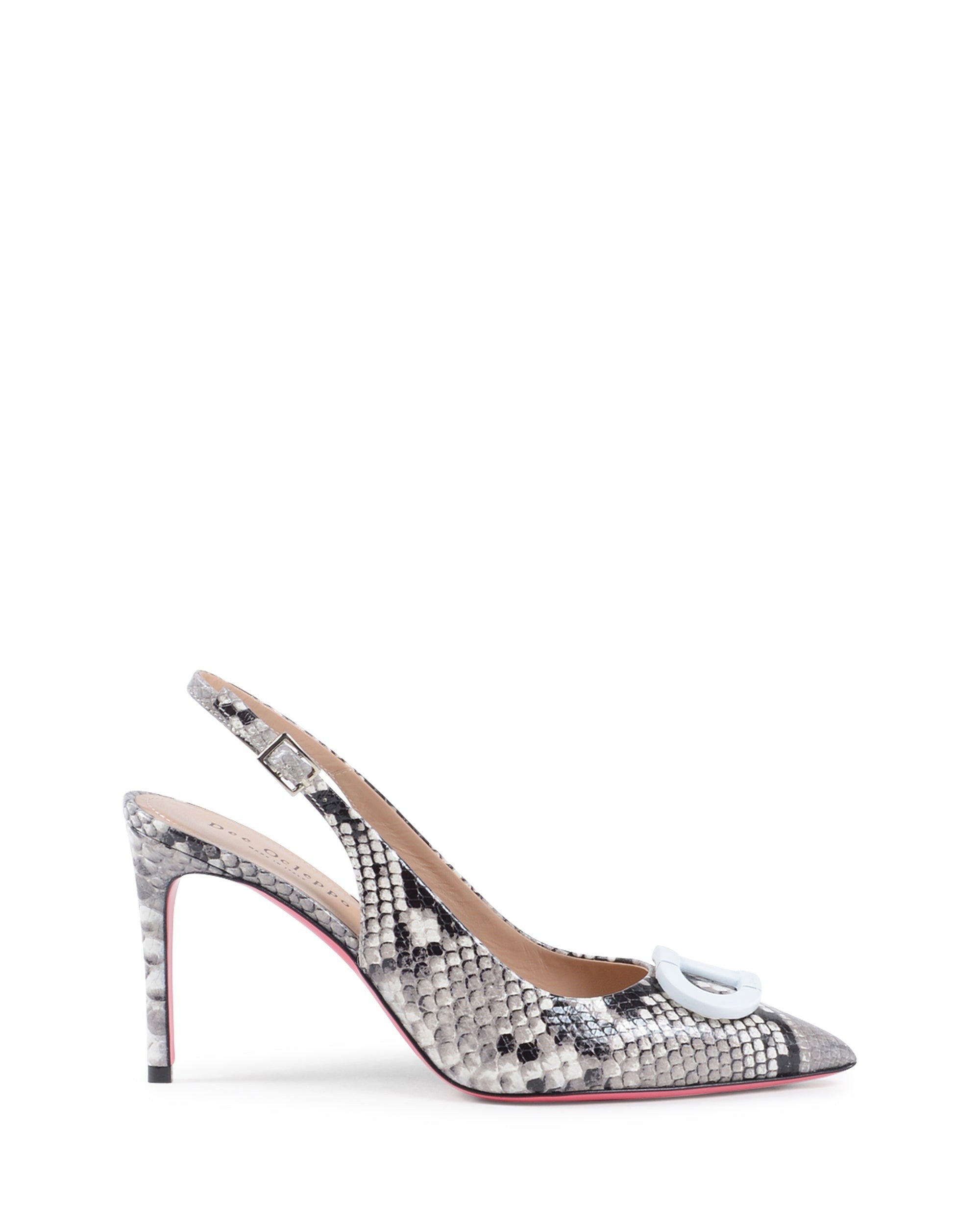 Slingback Rock con logo in pitone