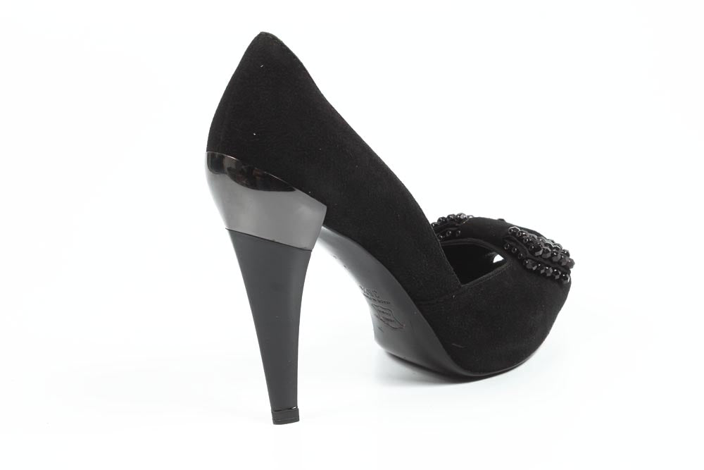 Sebastian Milano décolleté da donna con punta aperta 2919 NERO