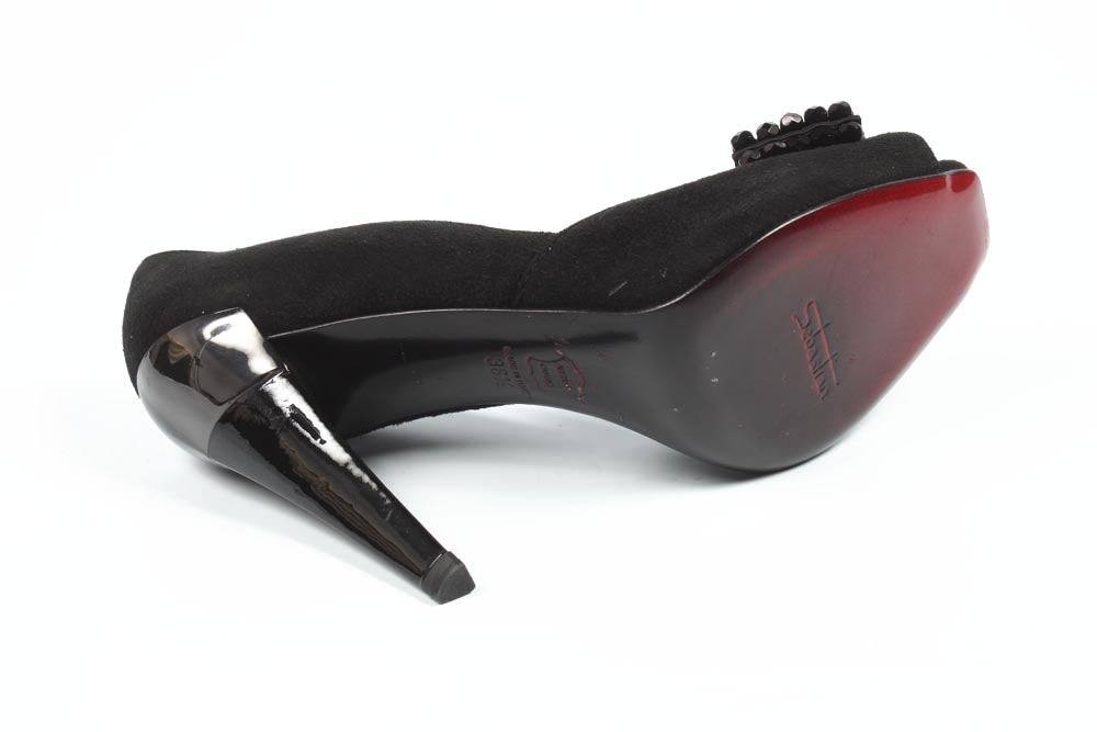 Sebastian Milano décolleté da donna con punta aperta 2919 NERO