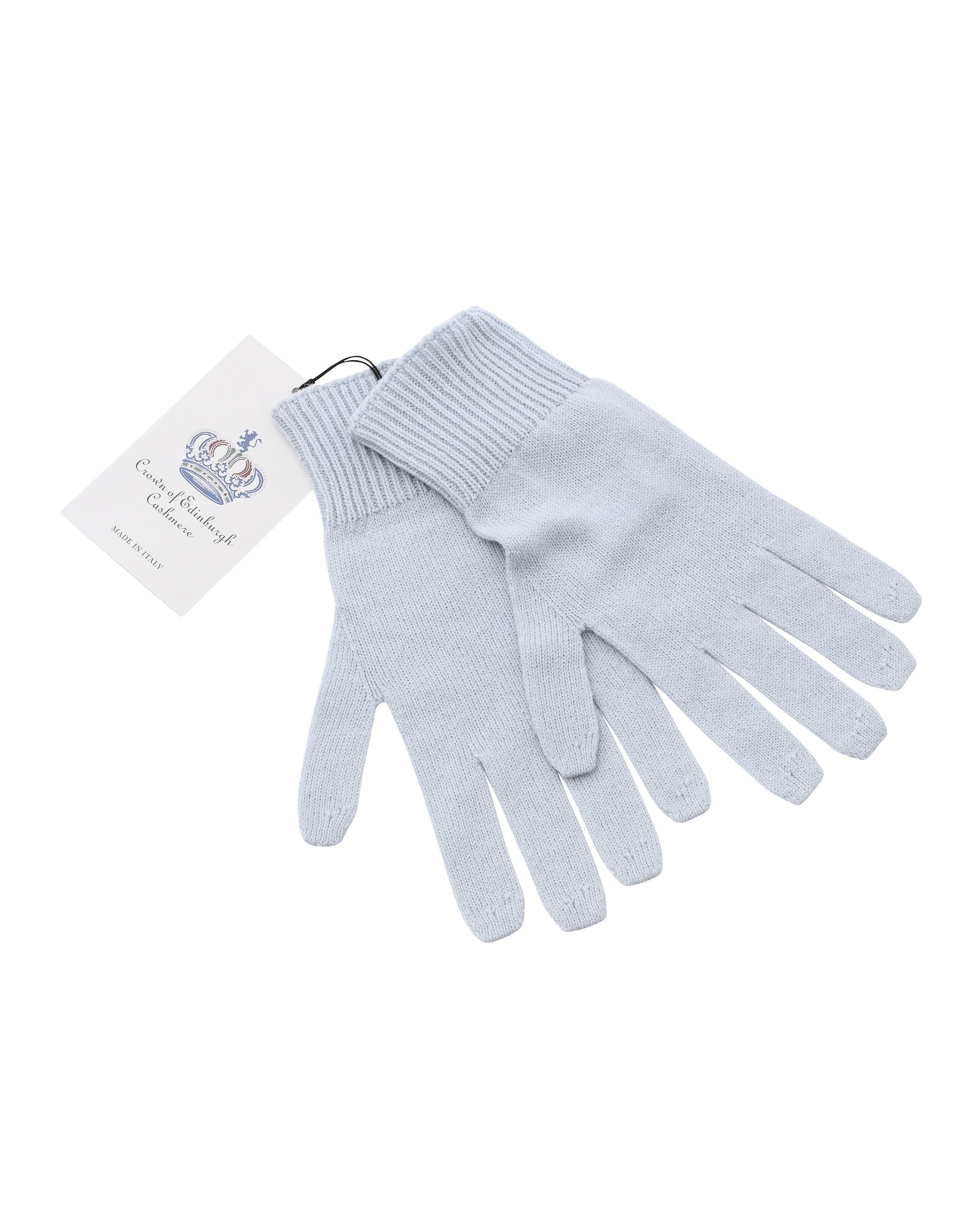Guanti corti da donna in cashmere Crown of Edinburgh COE 001 GRIGIO CHIARO